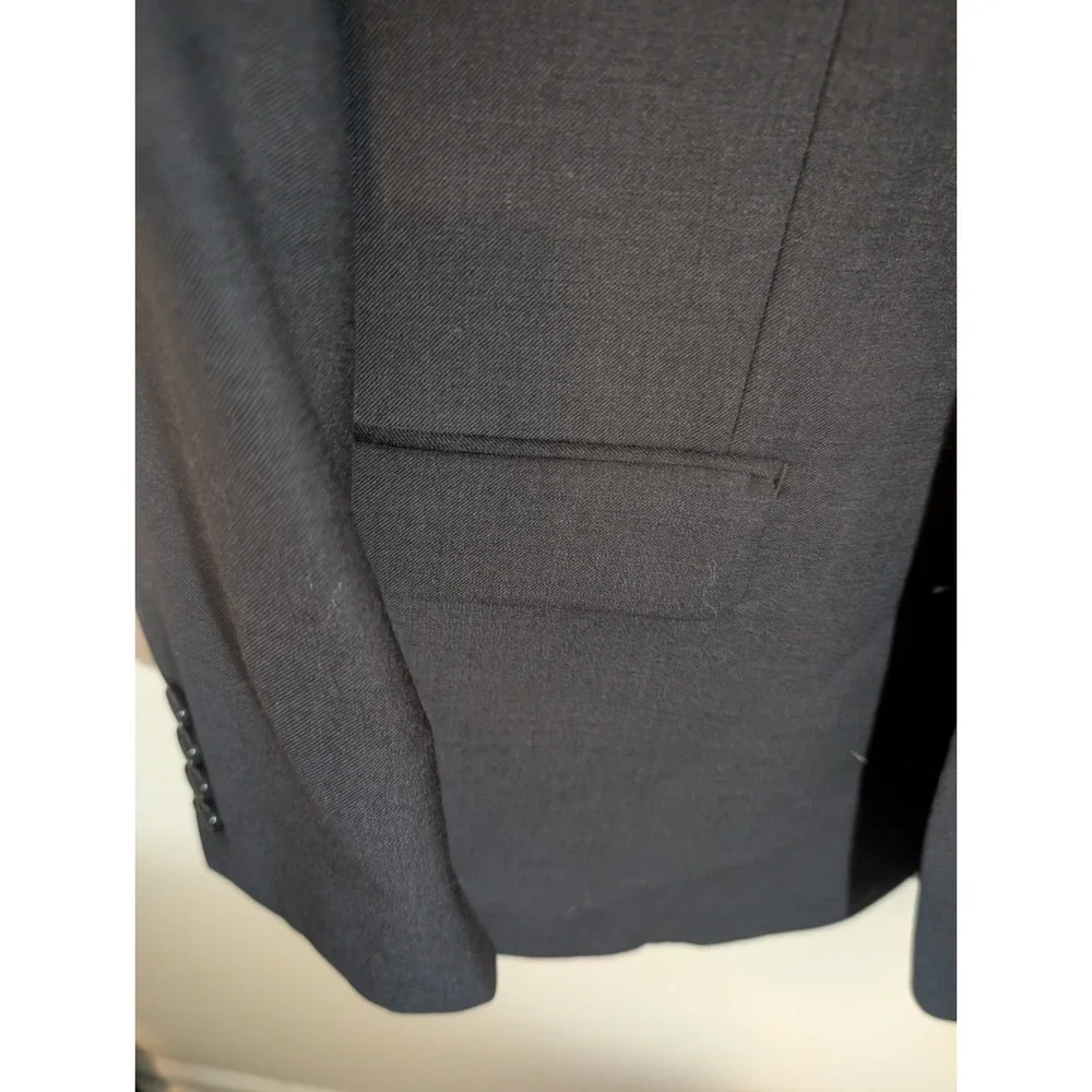 Lauren Ralph Lauren Suit Mens 46R Black Solid 2 Button Notch Lapel Single Vent